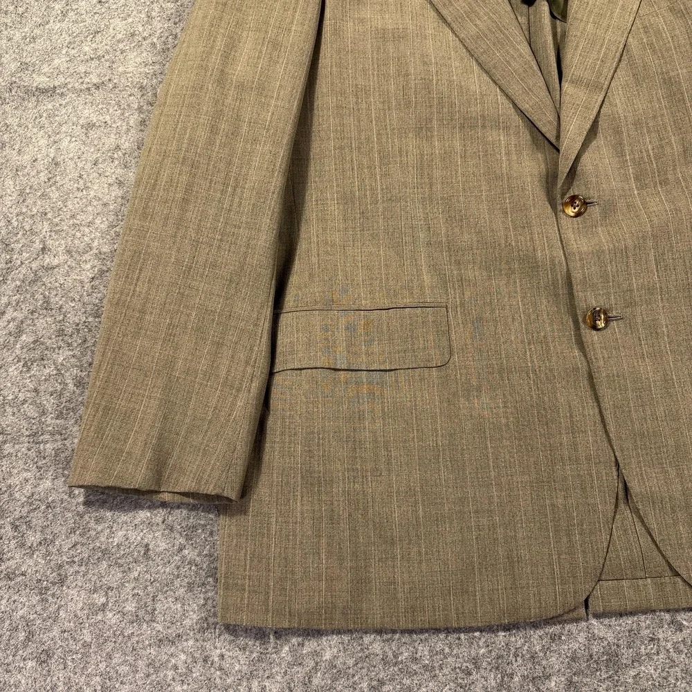 Oxxford Clothes Suit Jacket Mens 43 L Brown Wool Super Worsted Aristocrat Cachet